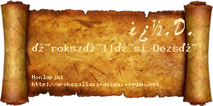 Árokszállási Dezső névjegykártya