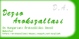 dezso arokszallasi business card
